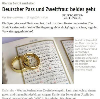 Verwaltungsgerichtshof Baden-Würtemberg: Deutsches Recht hat sich dem Scharia-Recht unterzuordnen