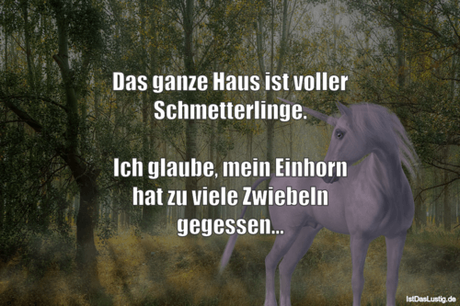 Lustiger BilderSpruch - Das ganze Haus ist voller Schmetterlinge.  Ich...