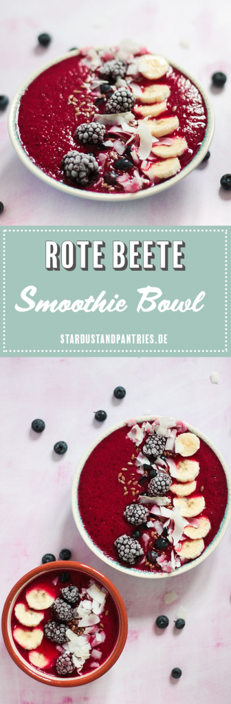 Vegane rote Beete Smoothie Bowl mit sommerlichen Früchten