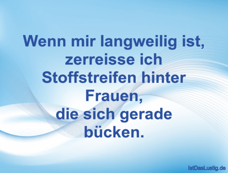 Lustiger BilderSpruch - Wenn mir langweilig ist, zerreisse ich...