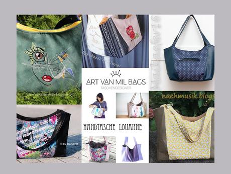5 superschöne 'Louanne' Taschen – genäht von meinem Probenähteam – ich bin begeistert!
