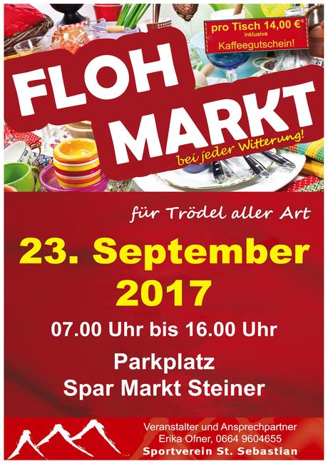 Termintipp: Flohmarkt in St. Sebastian am 23. Sept. 2017