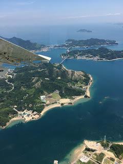 Mit dem Wasserflugzeug über Onomichi, Hiroshima Präfektur