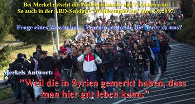 Merkel verplappert sich beim Fluchtgrund der Syrer
