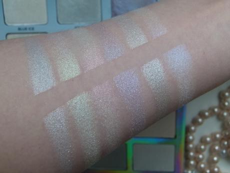 ABH Moon Child Dupe Swatches RdeL young Unicorns Highlighter Palette