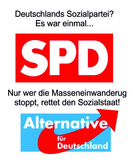Nur wer die Masseneinwanderung stoppt rettet den Sozialstaat, deshalb stürzt die SPD immer weiter ab