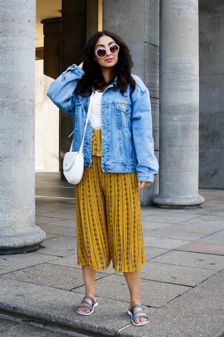 Yellow Culotte and Denim Jacket