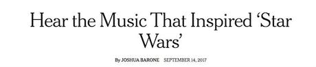 John Williams holt sich für seine STAR WARS Musik Inspiration in der Klassik
