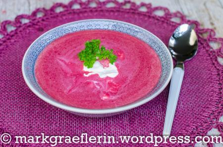 Samstagseintopf: Rote Bete Suppe mit Ingwer