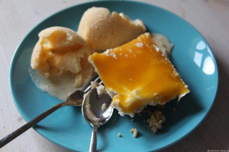 No-Bake Mango-Cheesecake mit Tonkabohneneis