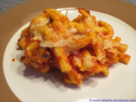 Rigatoni con funghi al forno