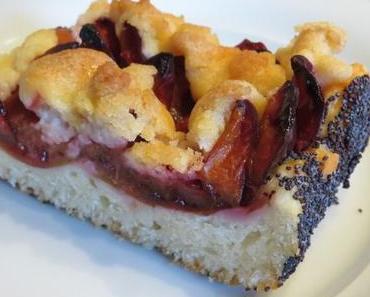 Zwetschgenkuchen auf Quark-Öl-Teig mit Mohn