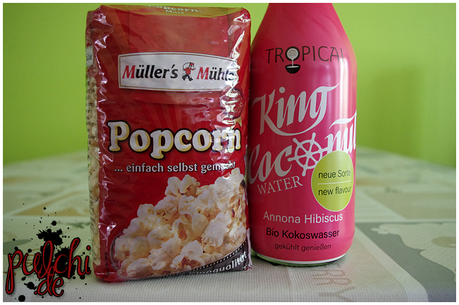 Müller’s Mühle Popcorn || TROPICAI King Coconut Water Annona Hibiscus