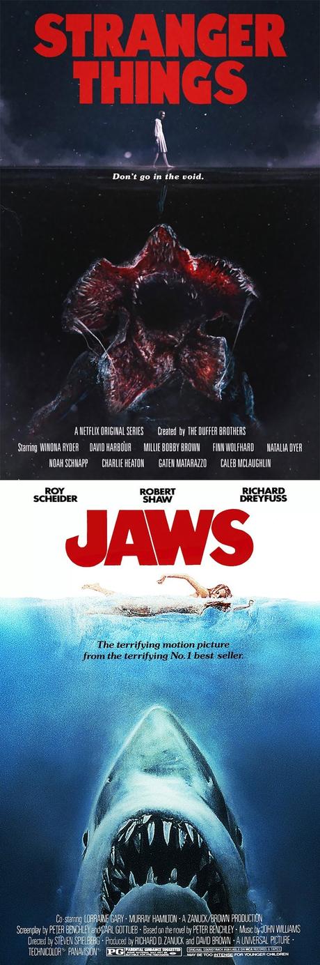 „Stranger Things“ Plakate, die an Horrorfilme der 80er erinnern