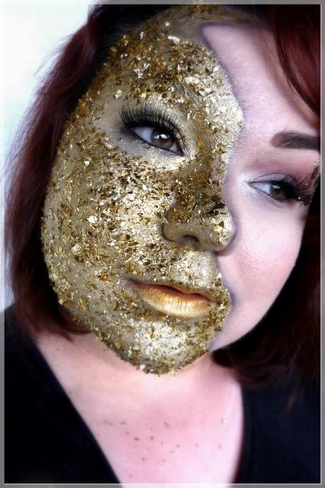 Harry Potter Makeup Look mit goldenen Flakes