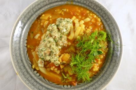 Fischsuppe mit Mandel-Skordalia