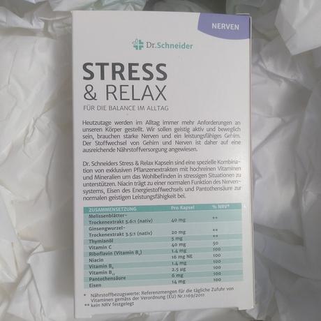 Dr. Schneider Stress & Relax Nährstoffbezugwerte Vitamine