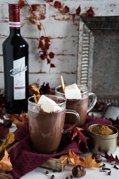 pumpkin spiece hot Chocolate mit Rotwein {Werbung}