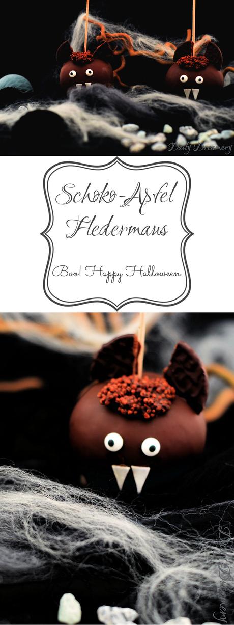 Schoko-Apfel Fledermaus – perfekt für Halloween-Partys