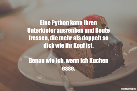 Lustiger BilderSpruch - Eine Python kann ihren Unterkiefer ausrenken...