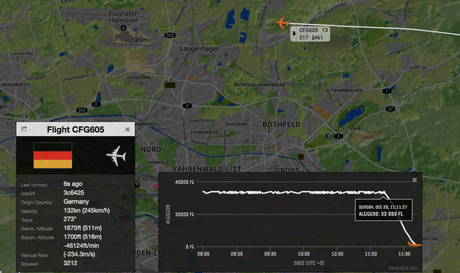 Anflug auf Hannover (EDDV, HAJ) mit Höhendiagramm eines A321 (CFG605) aus der تركيا