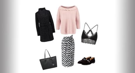 Business-Outfit „Schwarzweiß mit einem Hauch Rosé“