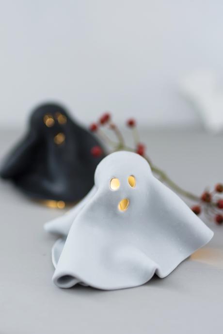 Basteln für Halloween: Leuchtende FIMO Geister