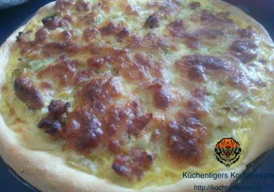 Lauch- Hackfleisch Pizza