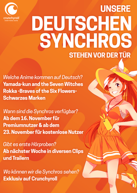 Crunchyroll-Synchros: In wenigen Wochen kommen sie