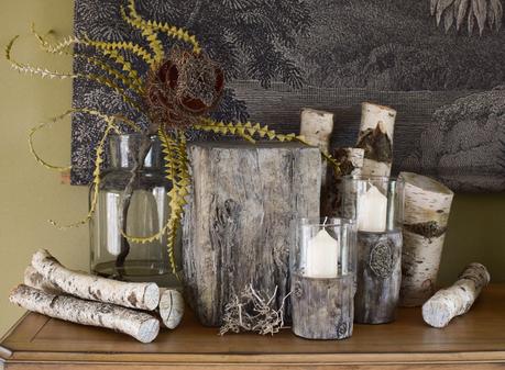 Dekoidee mit Holzdeko aus Zement von Homefinity Serie Bark. Deko Dekoration natürlich Naturdeko für Winter und Herbst Zeitlos. Werbung