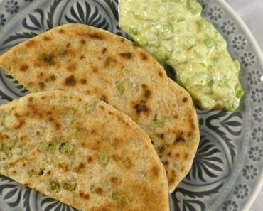 Paratha mit Erbsenfüllung