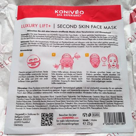 [Werbung]  Konivéo Luxury Lift + Second Skin Face Mask