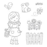 Garden Girl Clear-Mount Stamp Set