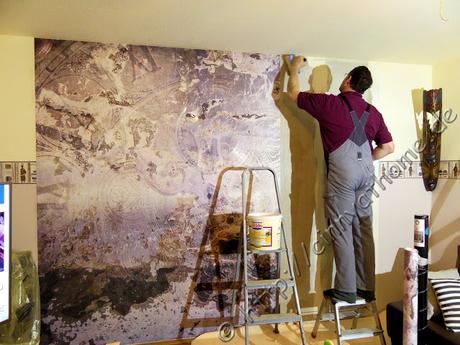 Wir haben nun die Zeit an unserer Wohnzimmerwand #Fototapete.de #DIY #FrBT17