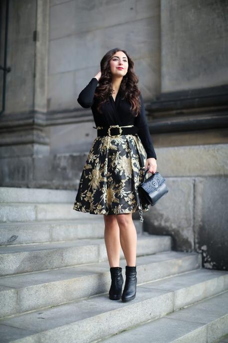 Festive Season Inspiration | Jacquard Midi Skirt Outfit