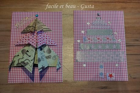 Schnelle Weihnachtskarten mit Washi-Tap und Origamipapier