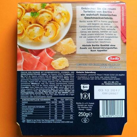 [Werbung] Barilla Frische Pasta Tortellini Schinken Grana Padano