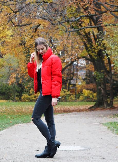 [fashion] red puffer jacket │how to wear