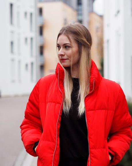 [fashion] red puffer jacket │how to wear