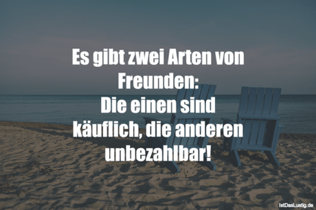 Lustiger BilderSpruch - Es gibt zwei Arten von Freunden: Die einen sind...
