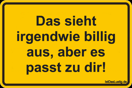 Lustiger BilderSpruch - Das sieht irgendwie billig aus, aber es passt...