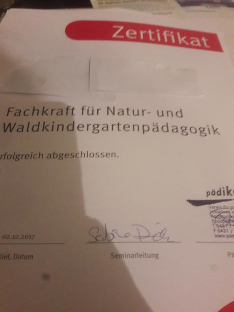 Ab heute zertifizierteNatur und Waldpädagogin-Hurra