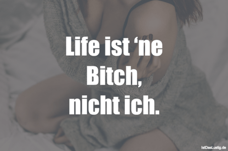 Lustiger BilderSpruch - Life ist ‘ne Bitch, nicht ich.