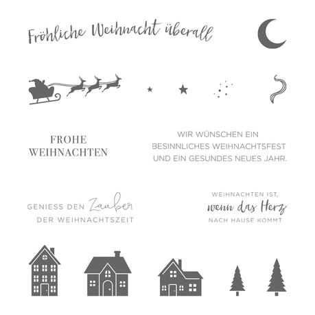 Schlichte Weihnachtskarten mit Schneeflocken