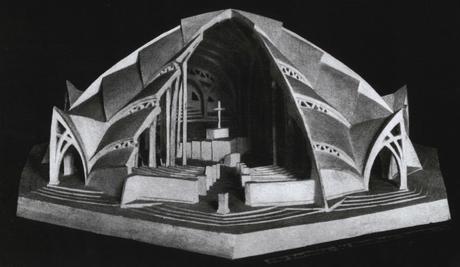  Modell der Sternkirche, 1922, Aus „Ernst Pollak: Der Baumeister Otto Bartning, Unser Lebensgefühl gestaltet in seinem Werk, Berlin 1926.“ Fotografie Otto Hartmann 