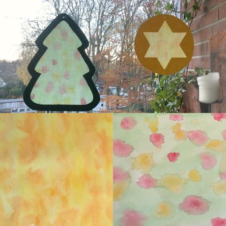 Basteln mit den Kleinsten – oder – Fensterbilder für die Weihnachtszeit: Tanne und Stern