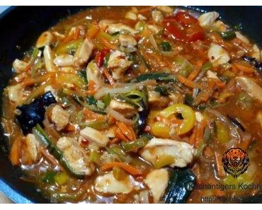 Sweet and Sour Chicken Gemüse Wok