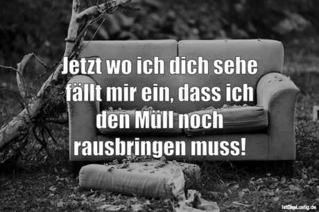 Lustiger BilderSpruch - Jetzt wo ich dich sehe fällt mir ein, dass ich...