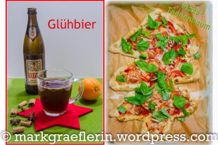 Glühbier und Pizza-Tannenbaum