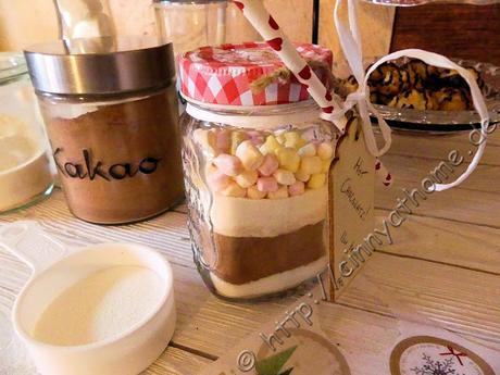 Hot Chocolate geschichtet in einem Glas als Geschenk #DIY #Food #Kakao